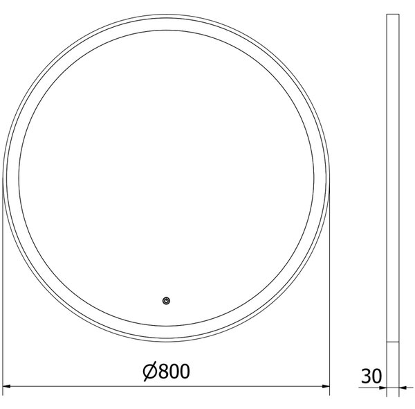 Mexen Esso Oglinda de baie rotunda cu iluminare din spate LED 80cm 6000K Pad de incalzire anti-ceata Rama aurie 9825-080-080-611-50