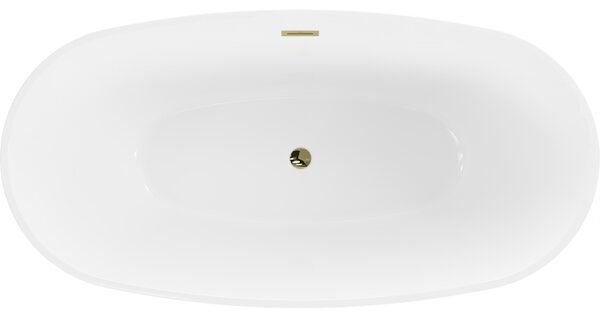Mexen Eris, cadă de sine stătătoare 180 x 95 cm, alb, preaplin auriu strălucitor, 53441809500-50