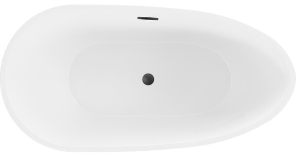 Mexen Eos, cadă de sine stătătoare 150 x 75 cm, alb, preaplin negru mat, 52471507500-70