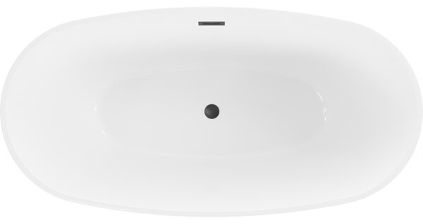 Mexen Eris, cadă de sine stătătoare 170 x 80 cm, alb, preaplin negru, 53441708000-70