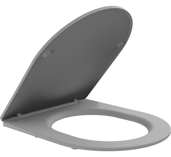 Mexen capac de toaletă cu cădere lentă slim, duroplast, gri deschis mat - 39740061