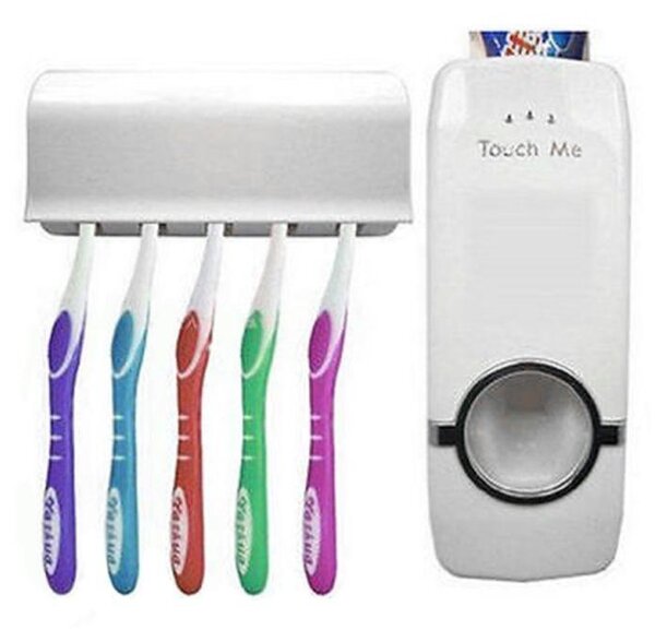 Oferta 1+1 Gratis! Dozator pasta de dinti cu suport pentru 5 periute