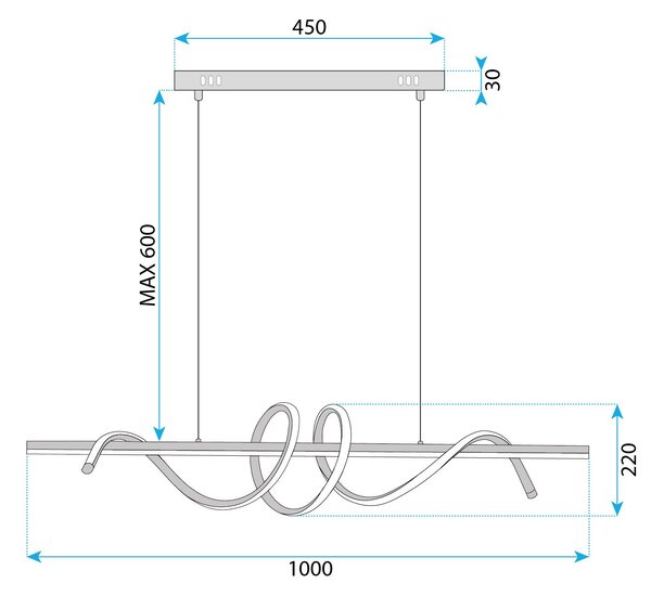 Lampă suspendată LED G065-CP Gold