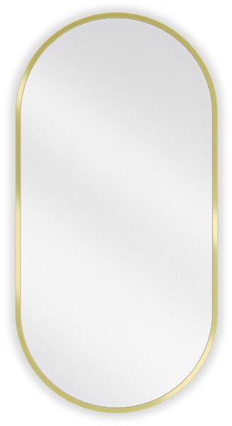 Mexen Loft, oglinda baie ovala 80 x 40 cm, culoare rama auriu lucios, 9851-080-040-000-50