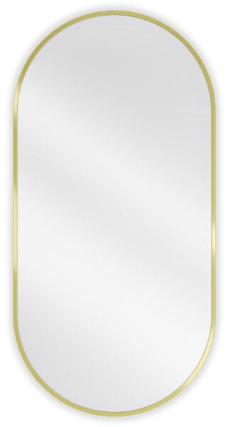 Mexen Loft, oglinda baie ovala 100 x 50 cm, culoare rama auriu lucios, 9851-100-050-000-50
