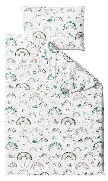 Lenjerie de pat din crep pentru patut Renforce RAINUBI alb. Dimensiune lenjerie de pat: 45 x 65 cm | 90 x 140 cm