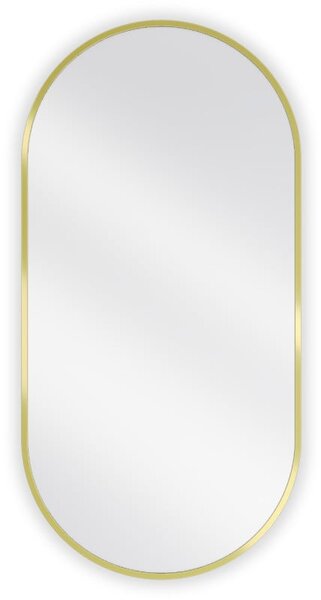 Mexen Loft, oglinda baie ovala 90 x 45 cm, culoare rama auriu lucios, 9851-090-045-000-50