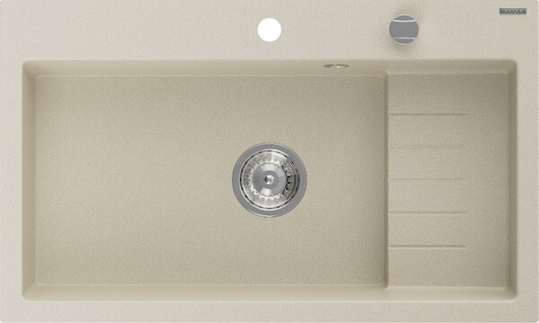 Mexen Omar, chiuveta granit cu 1 camera 800x480x210 mm, sifon crom, bej, 6520801005-69