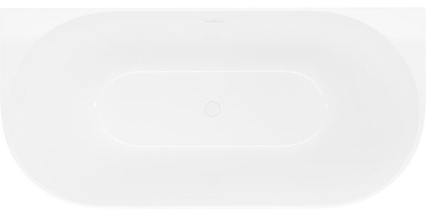Mexen Oval Slim cadă de baie de sine stătătoare, montată pe perete 170 x 80 cm, albă, preaplin alb - 52661708000-20