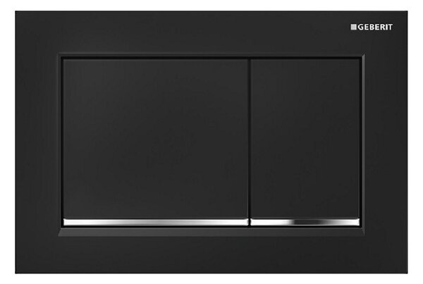 Geberit Omega20 buton de spălare pentru WC crom lucios-negru 115.080.KM.1