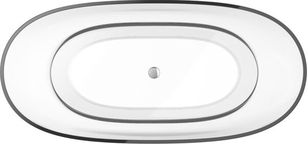 Mexen Pure clar cadă de baie independentă transparentă 170 x 80 cm, dop crom - 58071708008