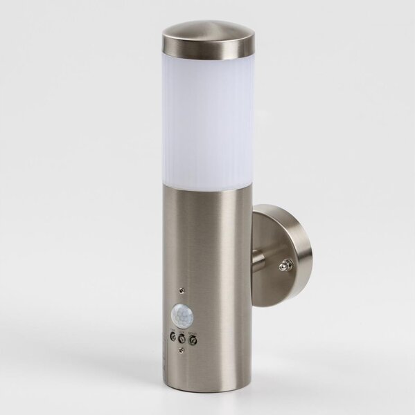 Aplică LED de exterior cu senzor, 1xGU10/5W/230V, crom mat