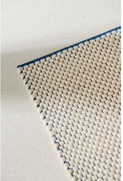 Covor albastru/bej țesut manual din lână 170x240 cm Lenu – noo.ma