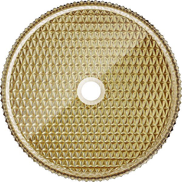 Mexen Aura, lavoar de blat din sticlă 39 × 39 cm, auriu, 24013952