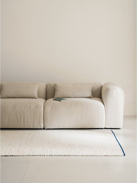 Covor albastru/bej țesut manual din lână 170x240 cm Lenu – noo.ma