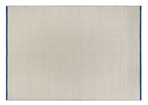 Covor albastru/bej țesut manual din lână 170x240 cm Lenu – noo.ma