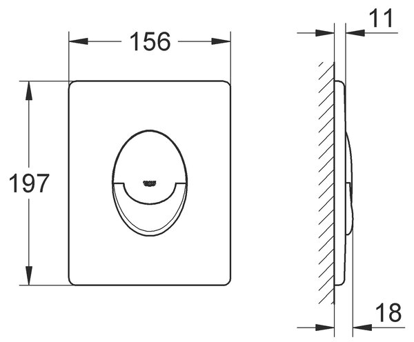Grohe Start buton de spălare pentru WC negru 38964KF0