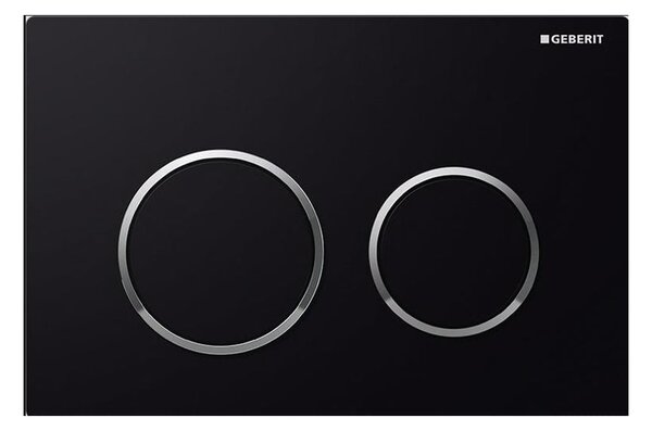 Geberit Omega20 buton de spălare pentru WC crom lucios-negru 115.085.KM.1