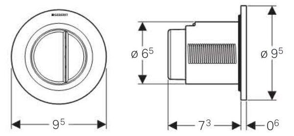 Geberit Typ 01 buton de spălare pentru WC crom lucios 116.043.21.1