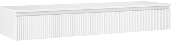 Mexen Rivel, mobilier de baie 160 cm cu blat, 1 sertar, canelat, alb mat, 91A20-16023-1-BFC01