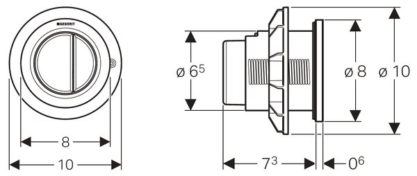 Geberit Typ 01 buton de spălare pentru WC alb 116.050.11.1