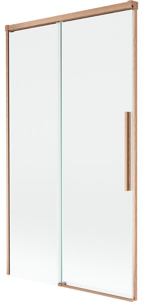 Mexen Rox, paravan de baie glisant cu 2 aripi 100 x 150 cm, sticlă transparentă de 8 mm, profil mat cupră, 8C9-100-001-65-00