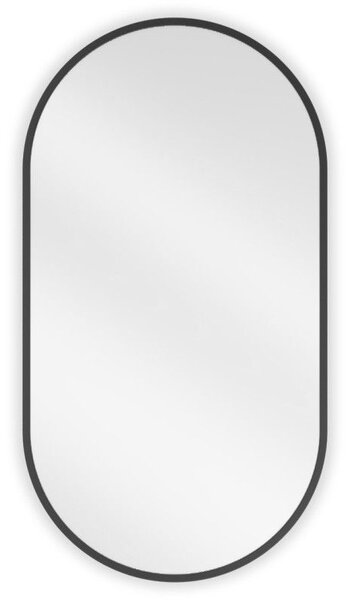 Mexen Loft, oglinda baie ovala 75 x 40 cm, culoare rama negru mat, 9851-075-040-000-70