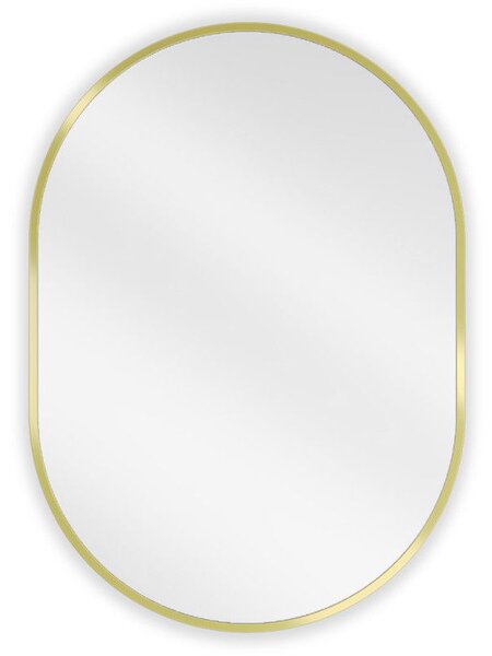 Mexen Loft, oglinda baie ovala 70 x 50 cm, culoare rama auriu lucios, 9851-070-050-000-50