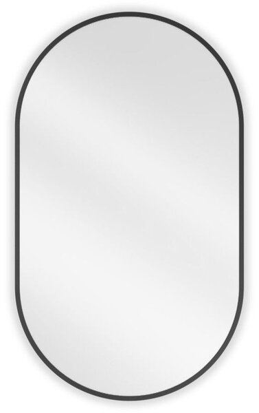 Mexen Loft, oglinda baie ovala 85 x 50 cm, culoare rama negru mat, 9851-085-050-000-70