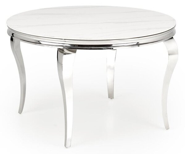 Masă Houston 1813, Marmură albă, Argint, 76cm, 47.4 kg