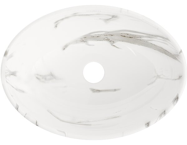 Mexen Elza, chiuveta blat 405x330x140 mm, imitatie piatra alba, 21014082