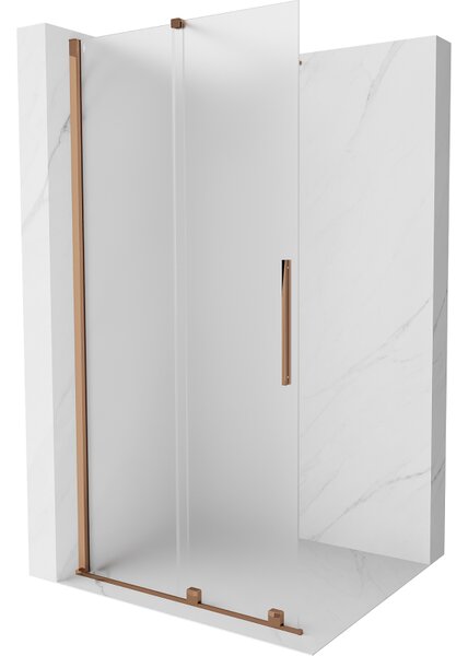 Mexen Velar, paravan de duș cu ușă glisantă Walk-in 70 x 200 cm, sticlă mată 8 mm, aur roz, 871-070-000-33-60