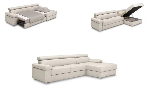 Canapea extensibila cu sezlong Zoom textil