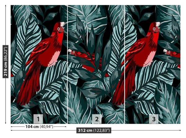 Fototapet frunze Parrot