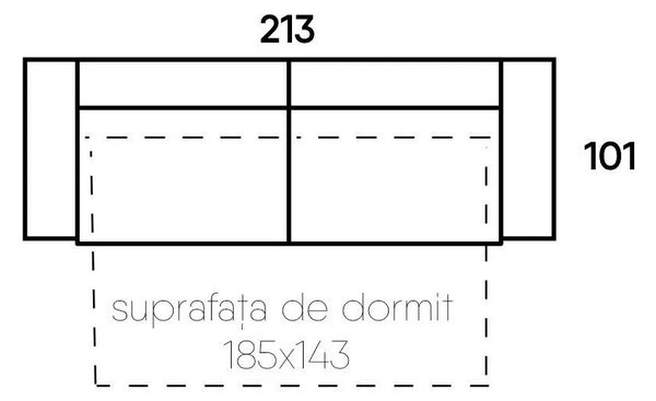Canapea extensibila 3 locuri LEGATO textil