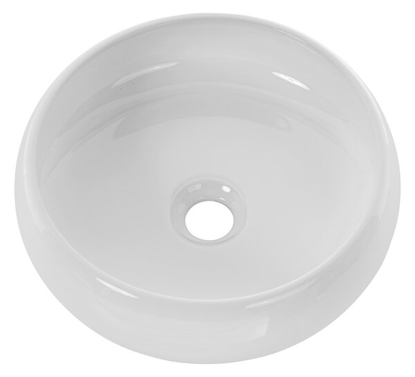 Comad Wiki lavoar 36x36 cm rotund de blat alb luciu UN-WIKI-SW