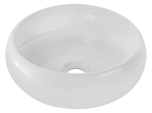 Comad Wiki lavoar 36x36 cm rotund de blat alb luciu UN-WIKI-SW