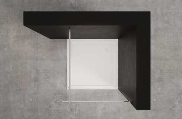 Invena perete cabină de duș walk-in 100 cm crom semi lucios/sticla transparentă AK-32-102