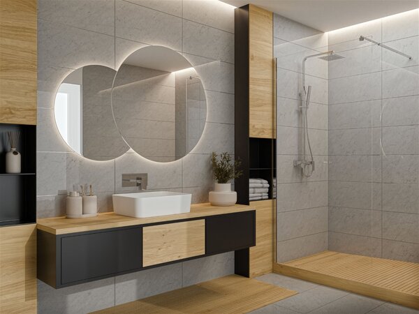 Invena perete cabină de duș walk-in 100 cm crom semi lucios/sticla transparentă AK-32-102