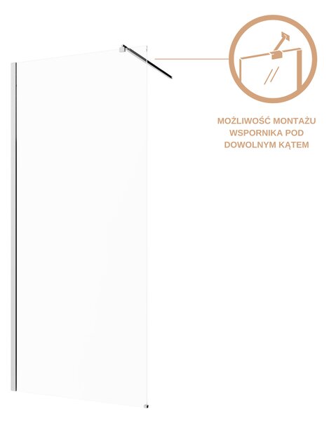 Invena perete cabină de duș walk-in 100 cm crom semi lucios/sticla transparentă AK-32-102