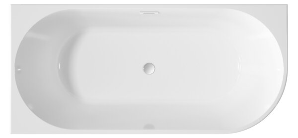 Invena Glamour cadă de colț 170x80 cm ovală alb AN-02-11L