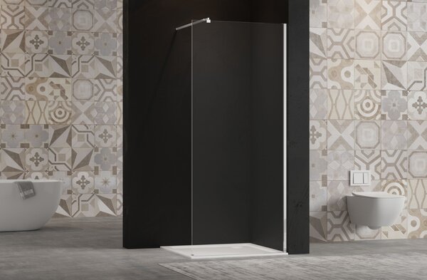 Invena perete cabină de duș walk-in 100 cm crom semi lucios/sticla transparentă AK-32-102
