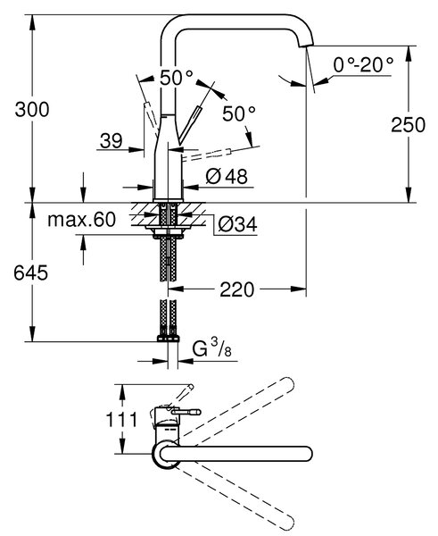 Grohe Essence baterie bucătărie pe picior aur/aur vechi 30269GN0