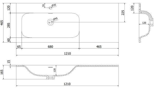 Mexen Orio, Dulap baie 120 cm cu lavoar Vela stânga, 1S, 1D, alb mat, 91A13-12047-3-BBFF01-W23L01