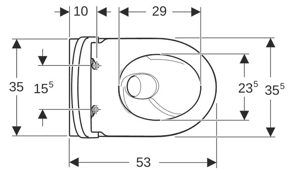 Geberit iCon vas wc cu capac soft-close agăţat fără margine cu spălare turbionară alb lucios 503.046.00.1