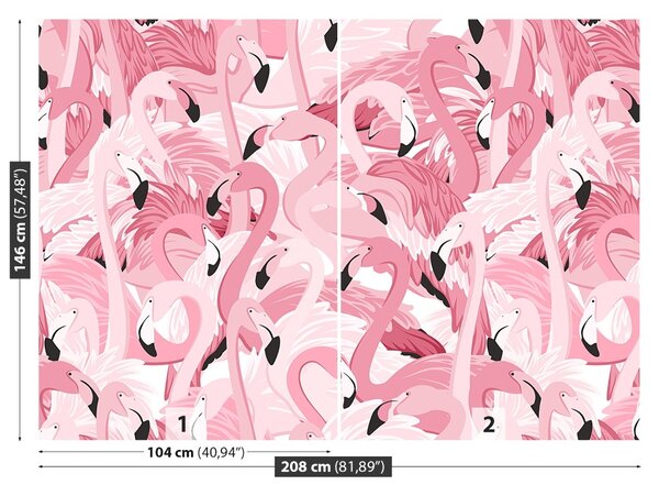 Fototapet roz flamingo