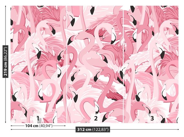 Fototapet roz flamingo