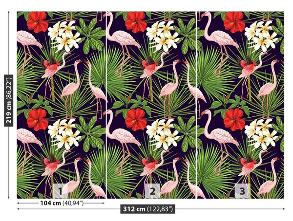 Fototapet Plante Flamingos