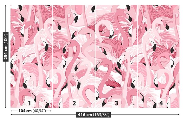 Fototapet roz flamingo