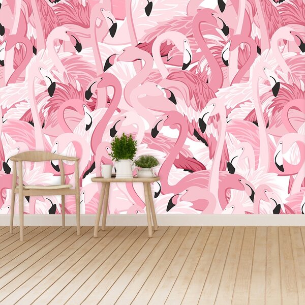 Fototapet roz flamingo